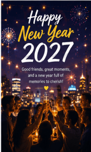 Happy New Year 2027 fireworks wallpaper