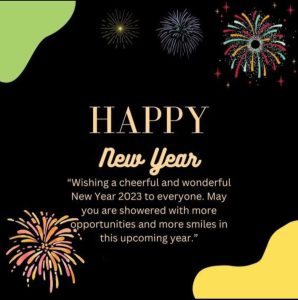 New Year message with celebration theme