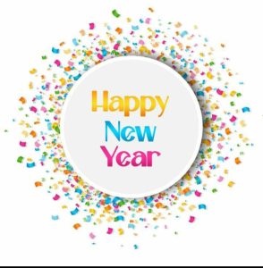 Cheerful New Year greeting with lights