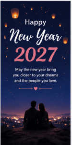 Happy New Year 2027 glitter background