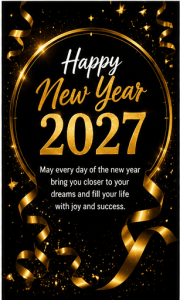 Happy New Year 2027 elegant greeting