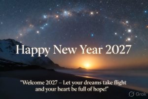 Happy New Year 2027 peace and joy wishes