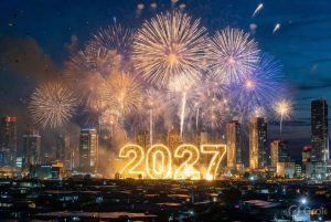 Happy New Year 2027 celebration design