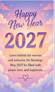 Happy New Year 2027 best wishes card