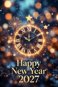 Happy New Year 2027 festive background
