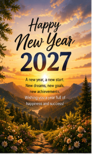 Happy New Year 2027 colorful background