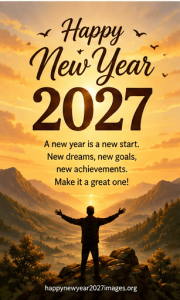 Happy New Year 2027 festive wallpaper