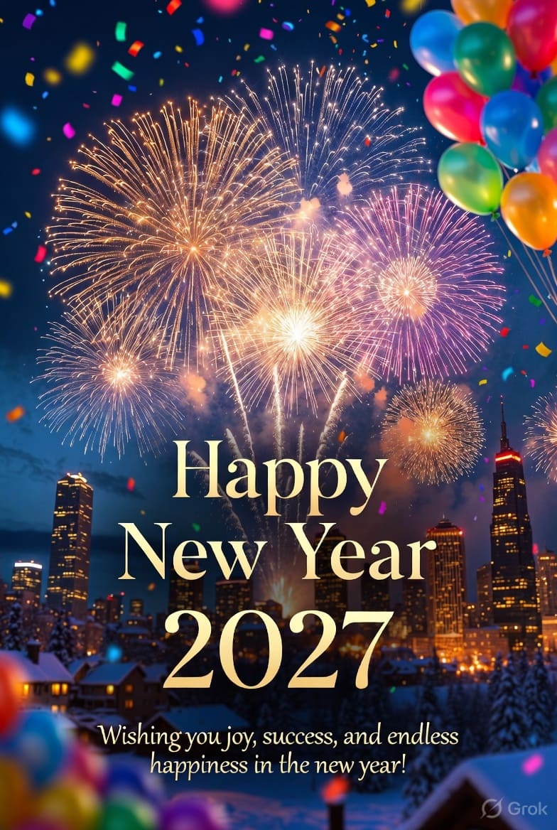 Happy New Year 2027 wishes for friends
