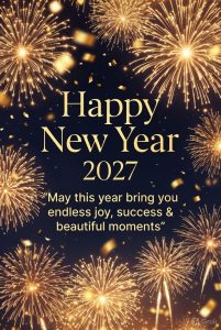 Welcome 2027 quote with celebration background