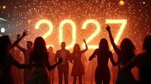 Elegant Happy New Year 2027 celebration quote