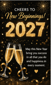 Happy New Year 2027 new beginning wishes
