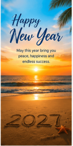 Happy New Year 2027 celebration card
