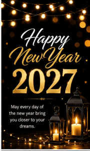 Happy New Year 2027 party background
