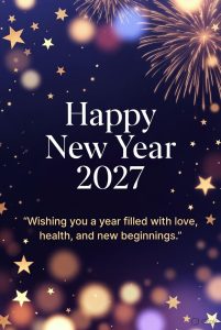Happy New Year 2027 greeting and quote image