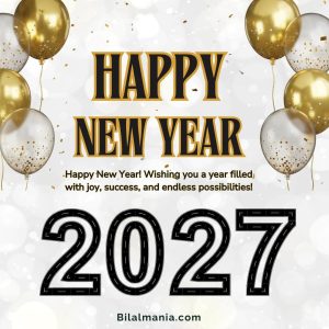 New Year celebration wishes with fireworks