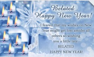 Colorful confetti surrounding a festive greeting