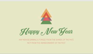 Happy New Year 2027 greetings with trees