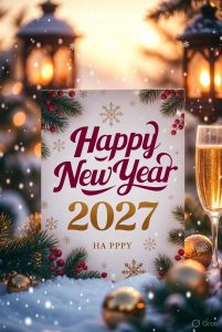 new year 2027 greetings images with glasses
