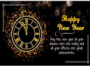 happy new year 2027 with clock and wishes