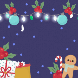 Animated party scene welcoming the new year