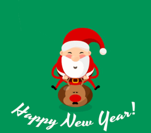 Festive animation with glowing stars and fireworks